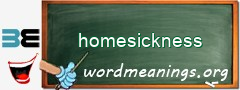 WordMeaning blackboard for homesickness